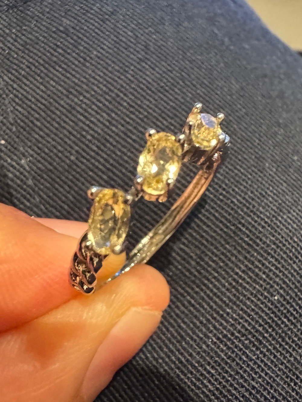 CITRINE Triple Citrine Ring - adjustable